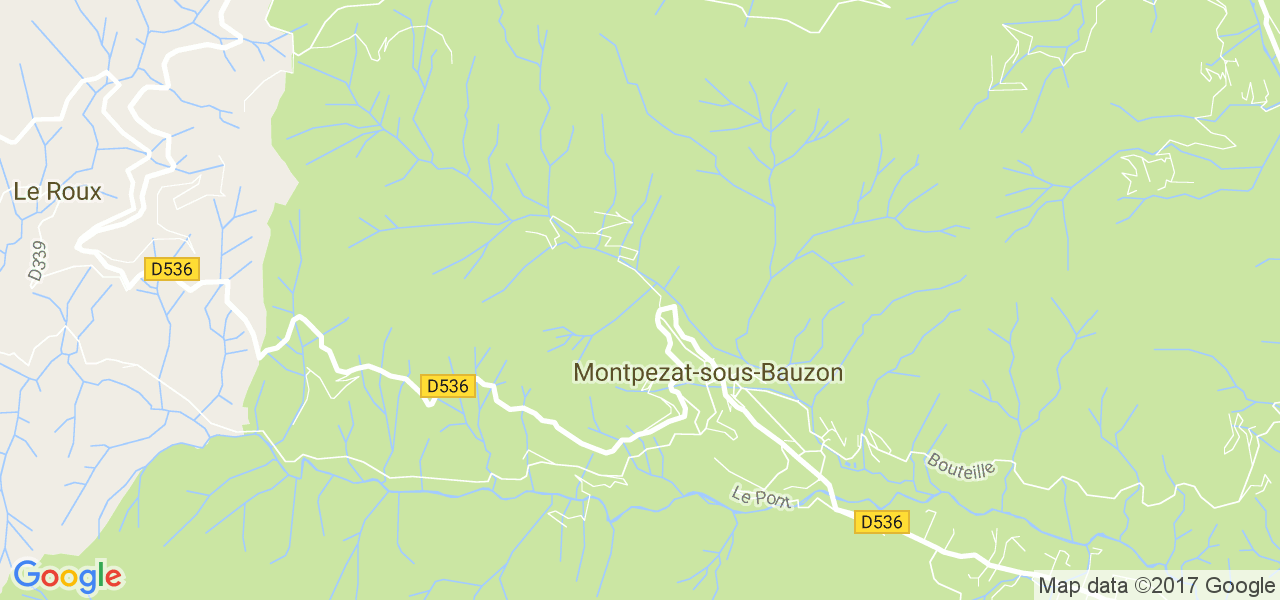 map de la ville de Montpezat-sous-Bauzon