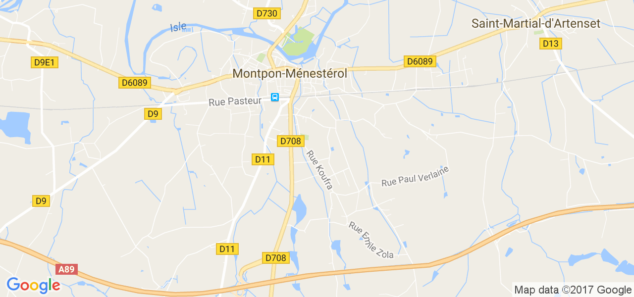 map de la ville de Montpon-Ménestérol