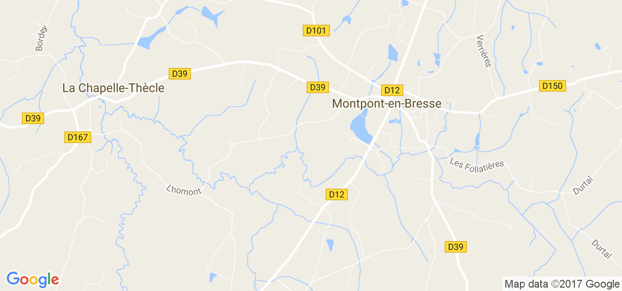 map de la ville de Montpont-en-Bresse