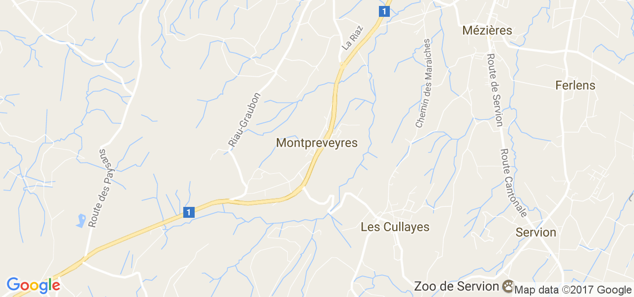 map de la ville de Montpreveyres