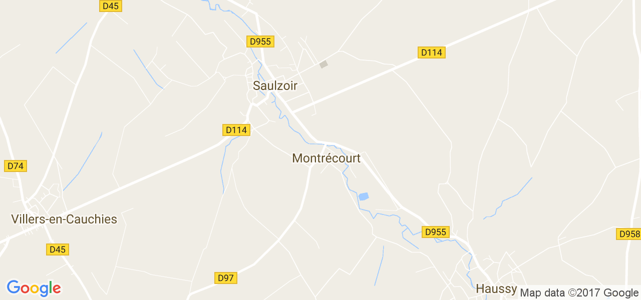 map de la ville de Montrécourt