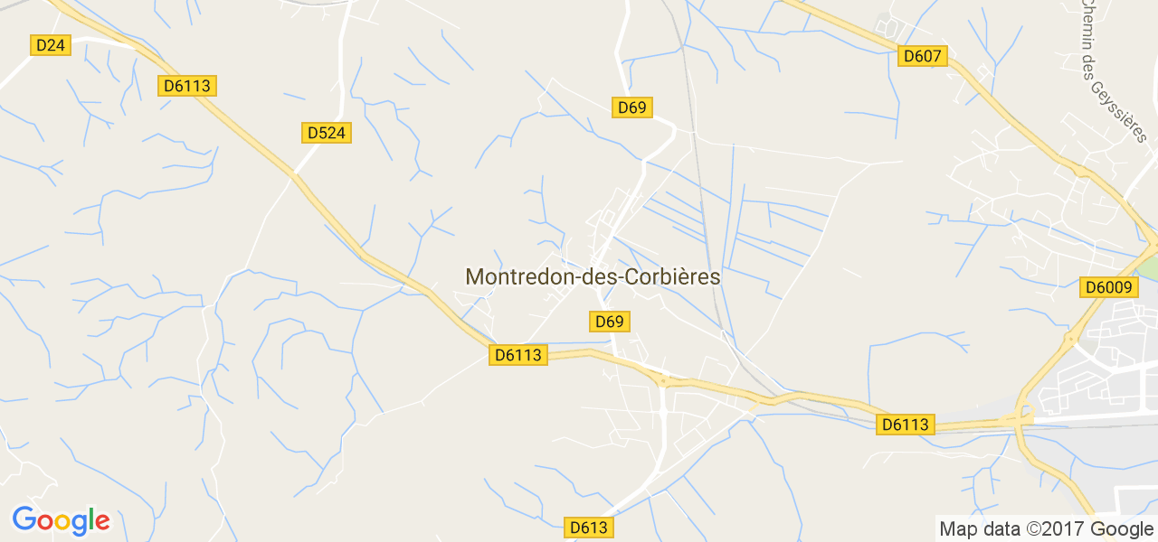 map de la ville de Montredon-des-Corbières