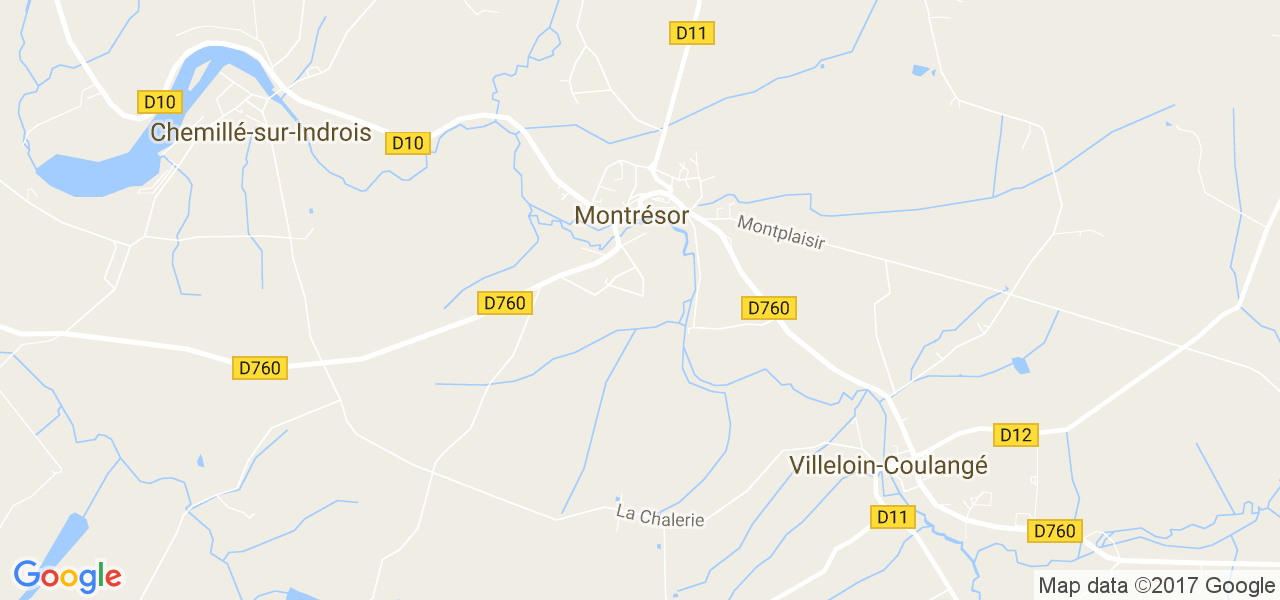 map de la ville de Montrésor