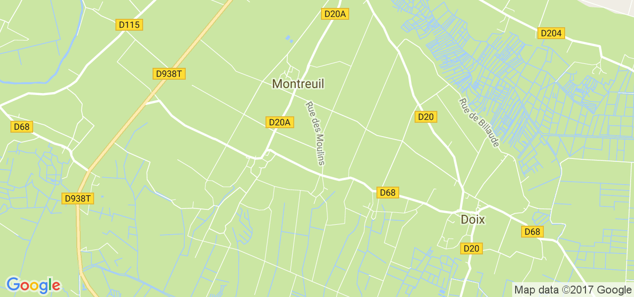 map de la ville de Montreuil