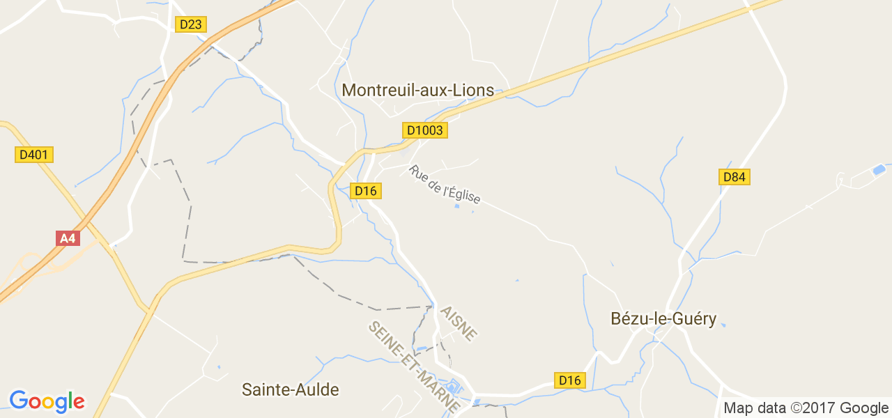 map de la ville de Montreuil-aux-Lions