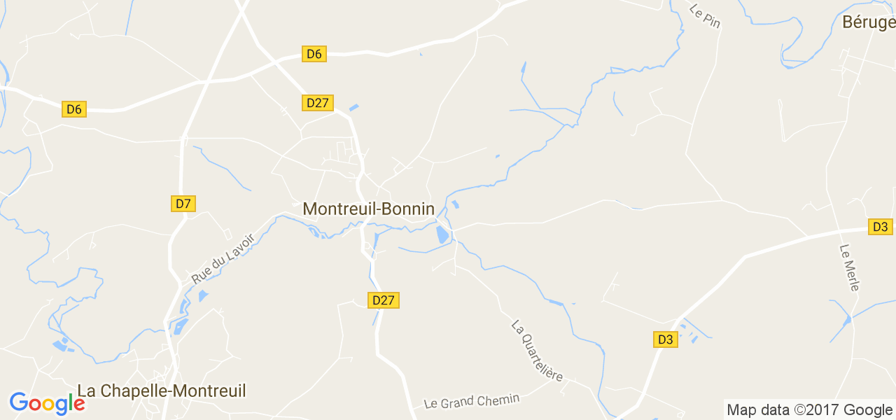 map de la ville de Montreuil-Bonnin