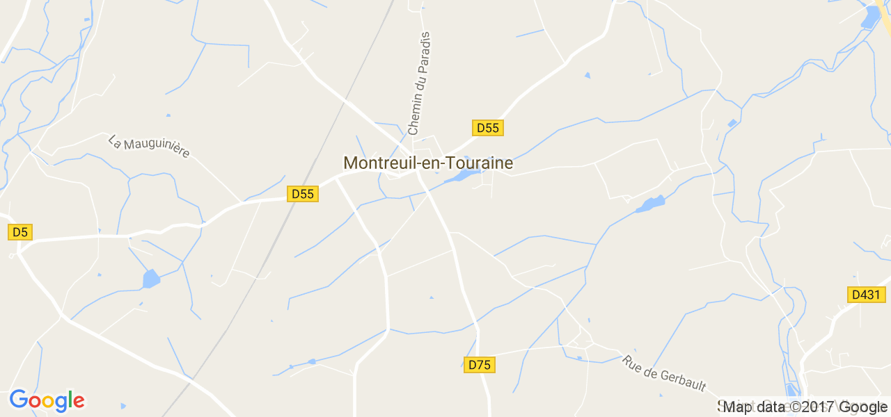 map de la ville de Montreuil-en-Touraine