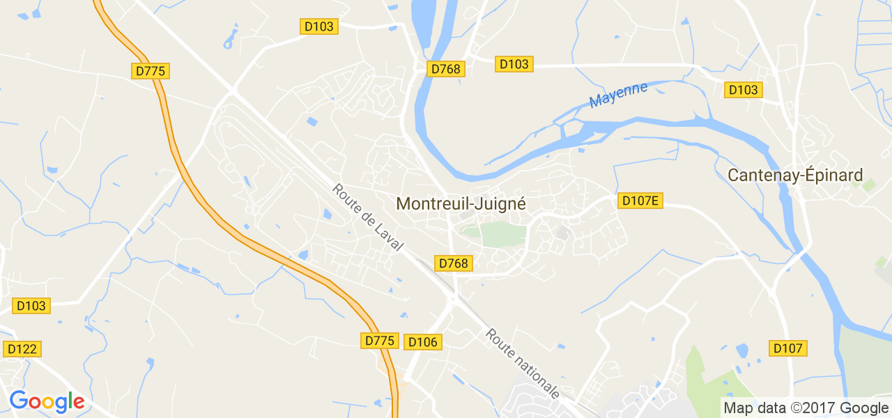 map de la ville de Montreuil-Juigné