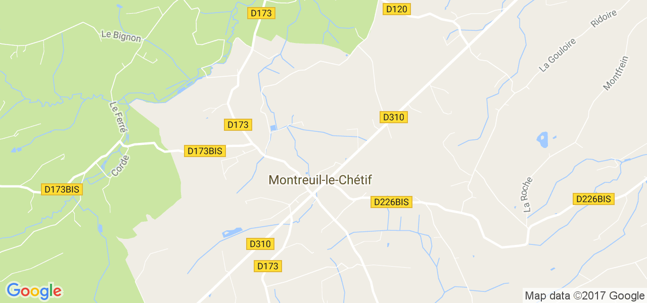 map de la ville de Montreuil-le-Chétif