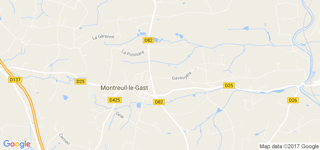 map de la ville de Montreuil-le-Gast