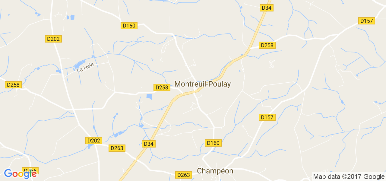 map de la ville de Montreuil-Poulay