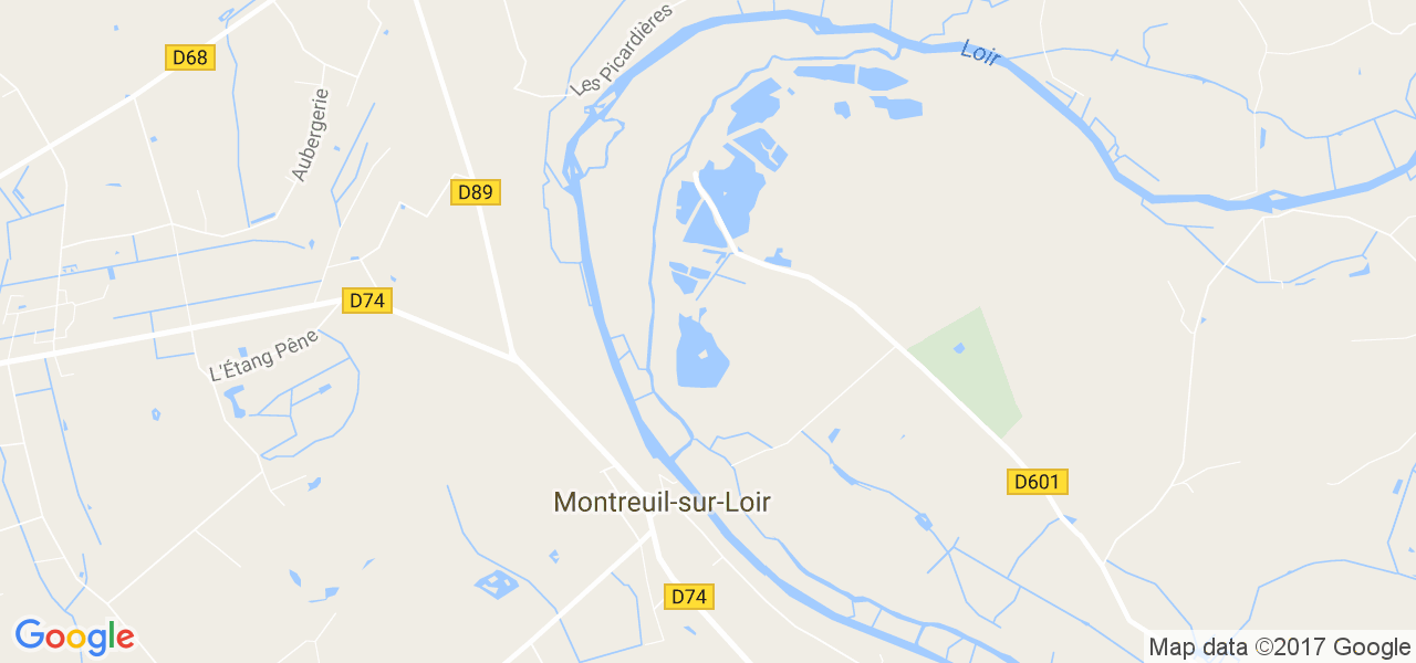 map de la ville de Montreuil-sur-Loir