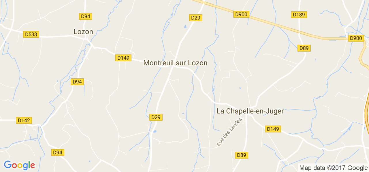 map de la ville de Montreuil-sur-Lozon