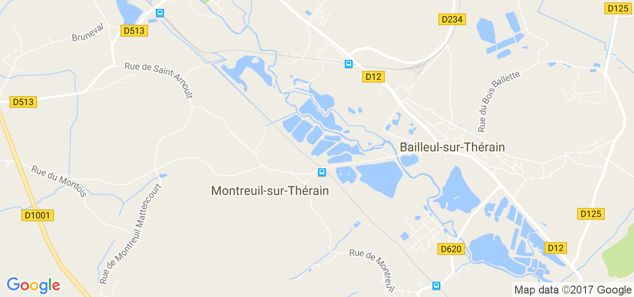 map de la ville de Montreuil-sur-Thérain