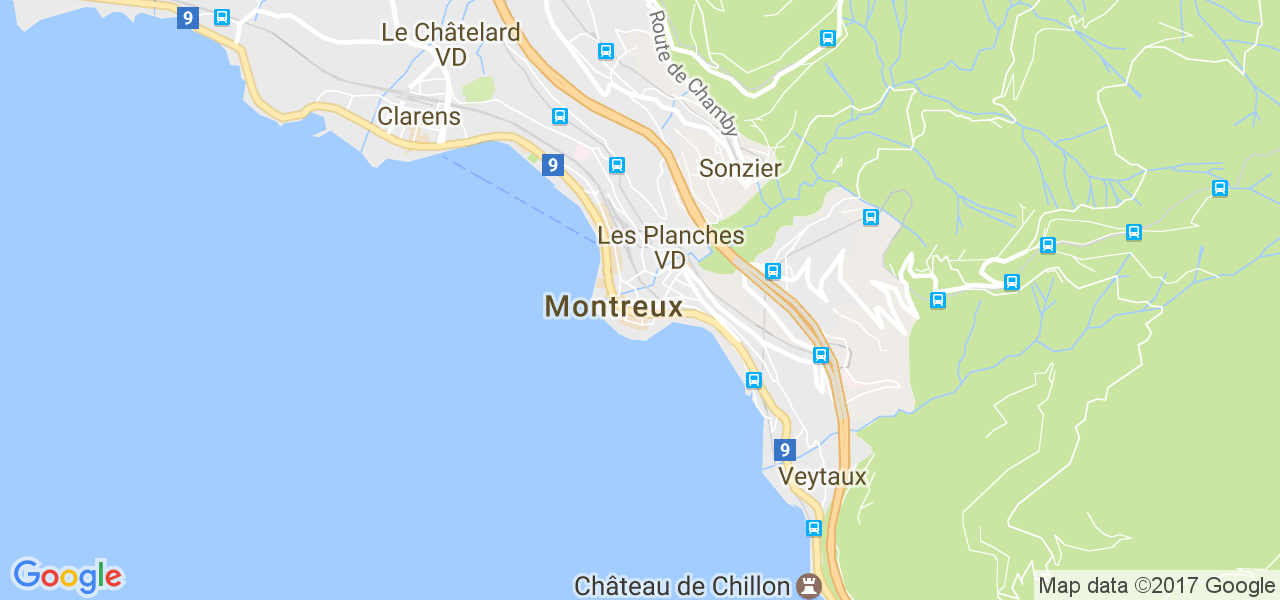 map de la ville de Montreux