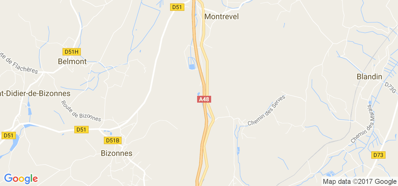 map de la ville de Montrevel