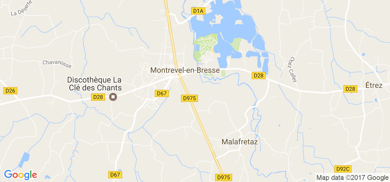 map de la ville de Montrevel-en-Bresse