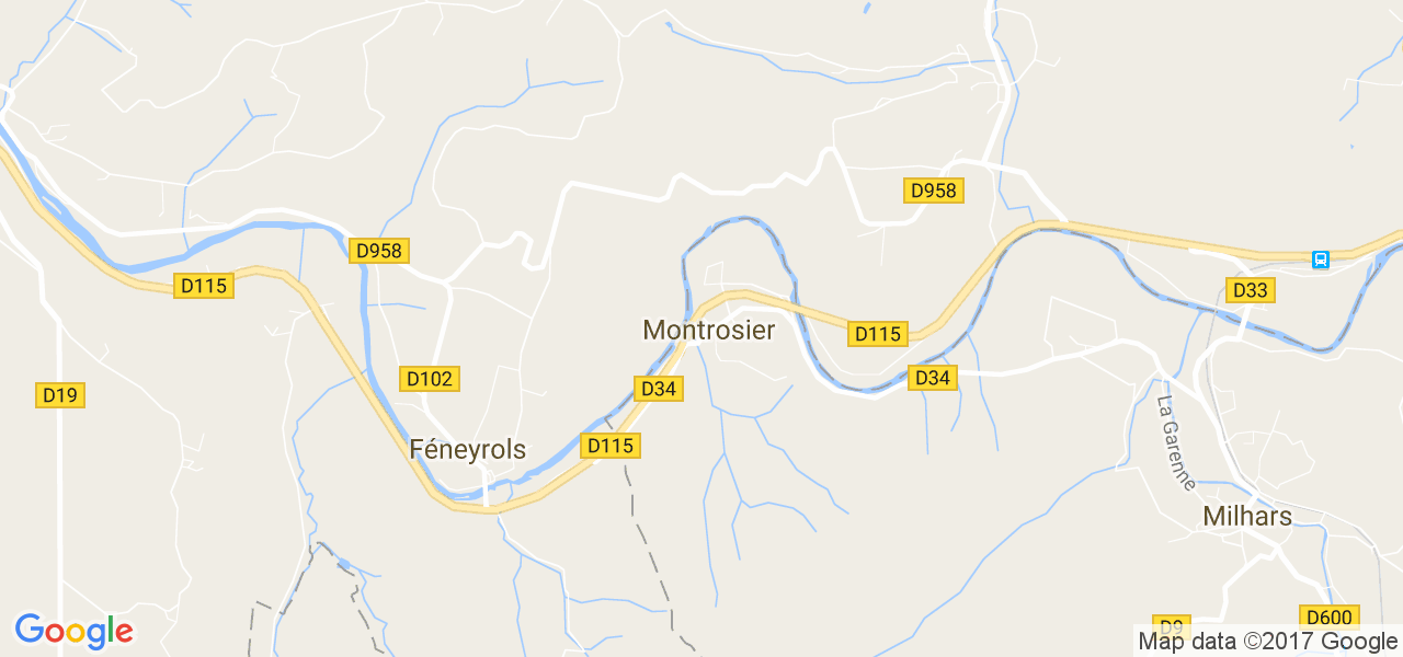 map de la ville de Montrosier