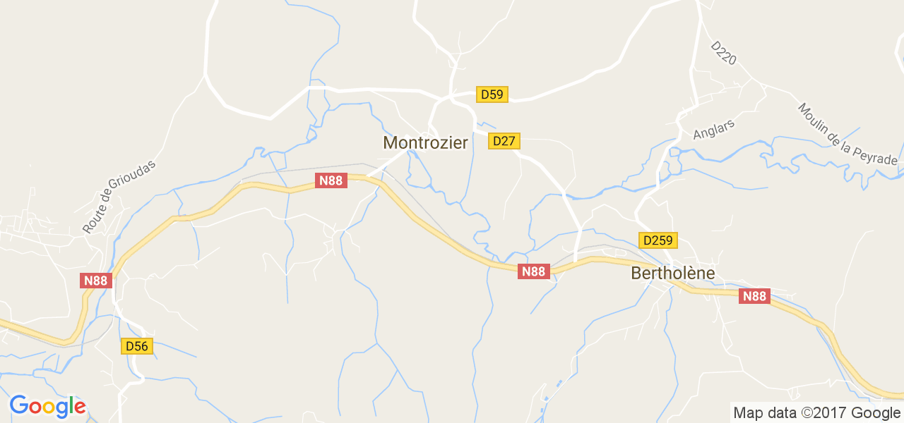 map de la ville de Montrozier