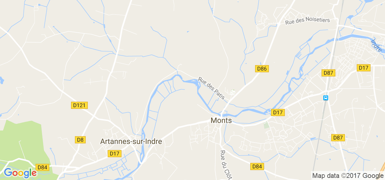 map de la ville de Monts