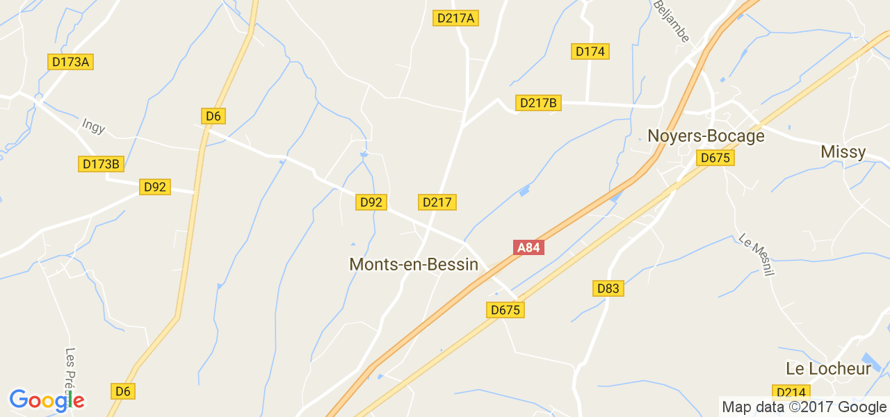 map de la ville de Monts-en-Bessin