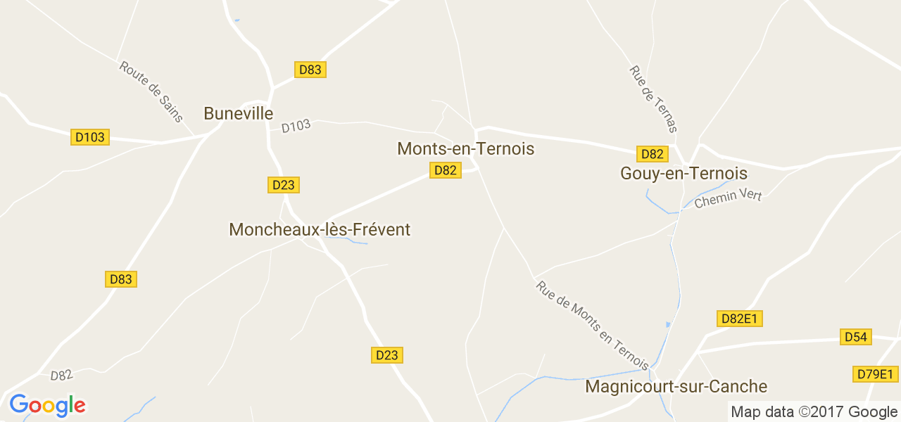 map de la ville de Monts-en-Ternois