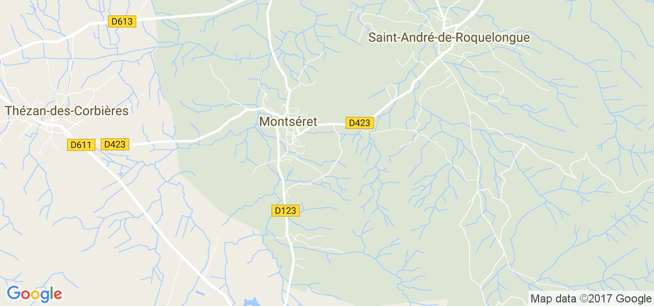 map de la ville de Montséret