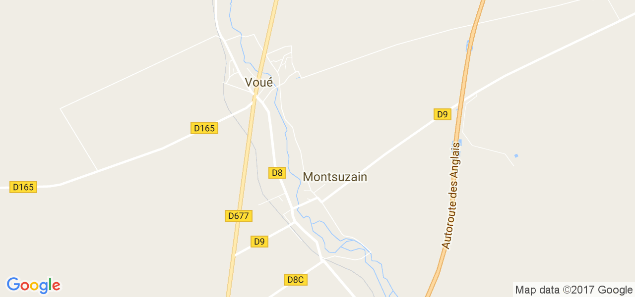 map de la ville de Montsuzain