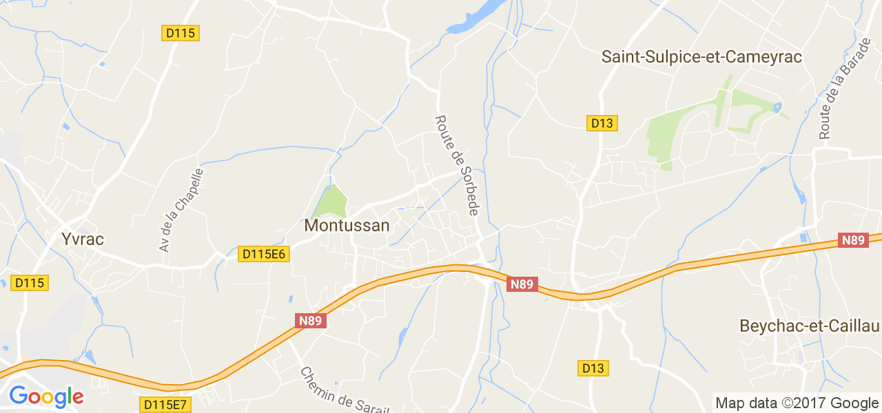 map de la ville de Montussan