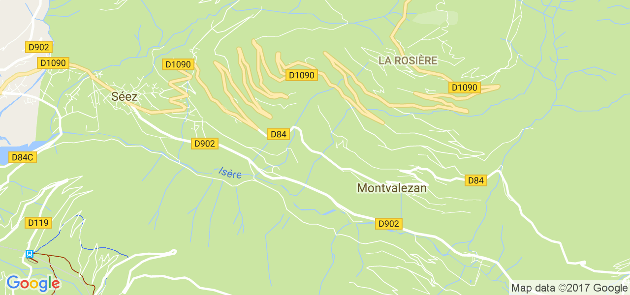 map de la ville de Montvalezan