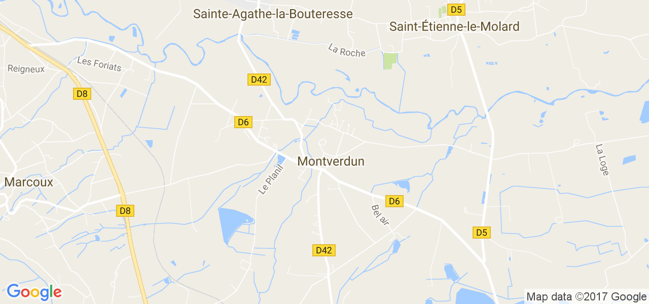 map de la ville de Montverdun