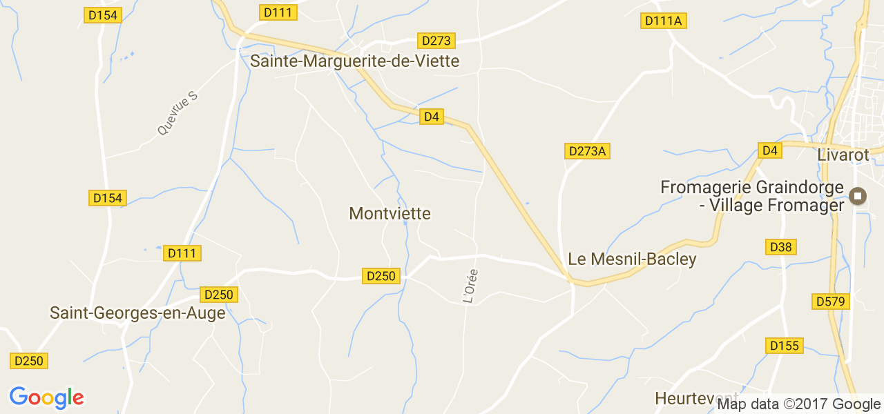 map de la ville de Montviette