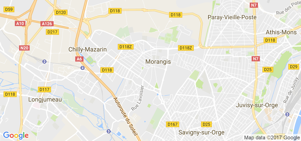 map de la ville de Morangis