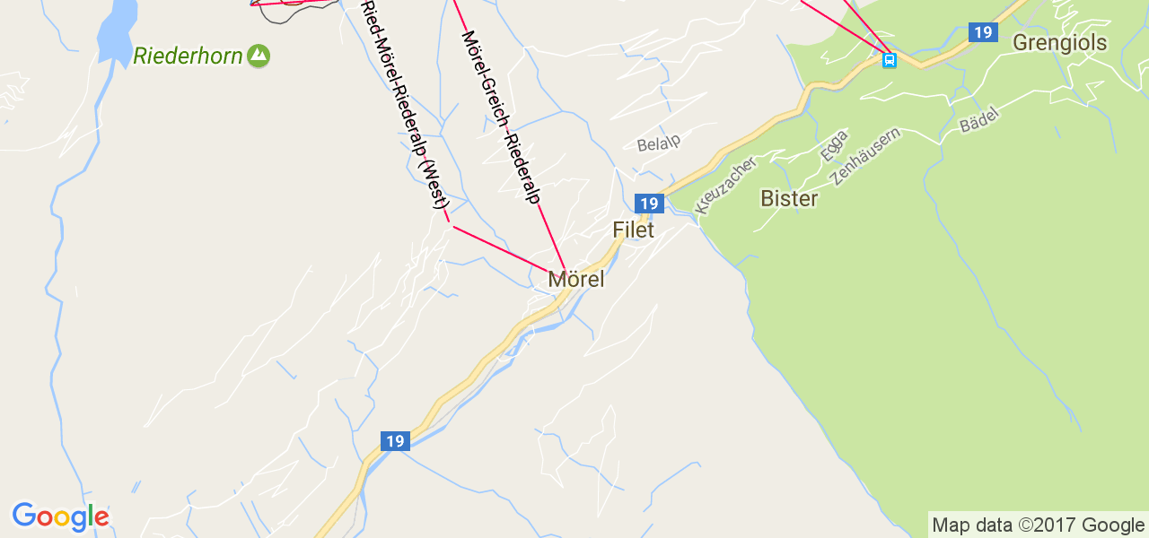 map de la ville de Mörel-Filet