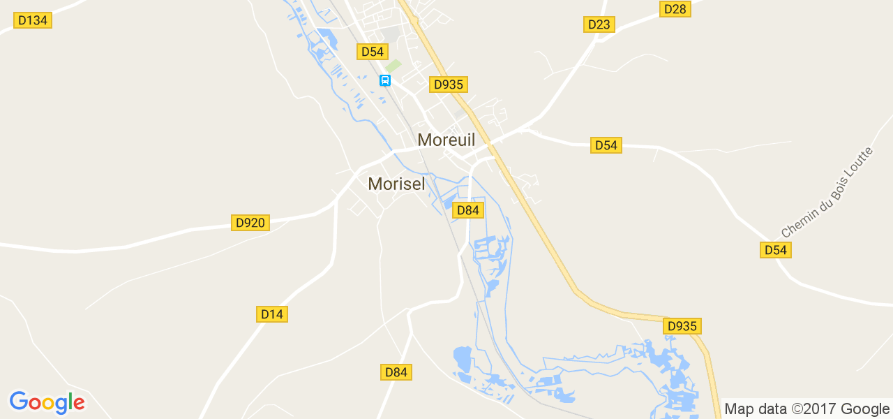 map de la ville de Moreuil