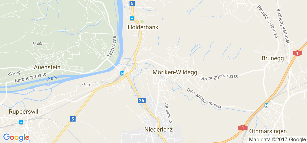 map de la ville de Möriken-Wildegg