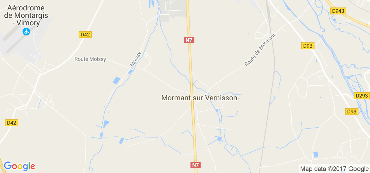 map de la ville de Mormant-sur-Vernisson