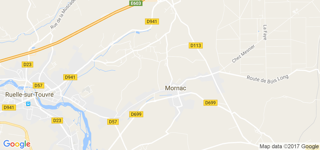 map de la ville de Mornac