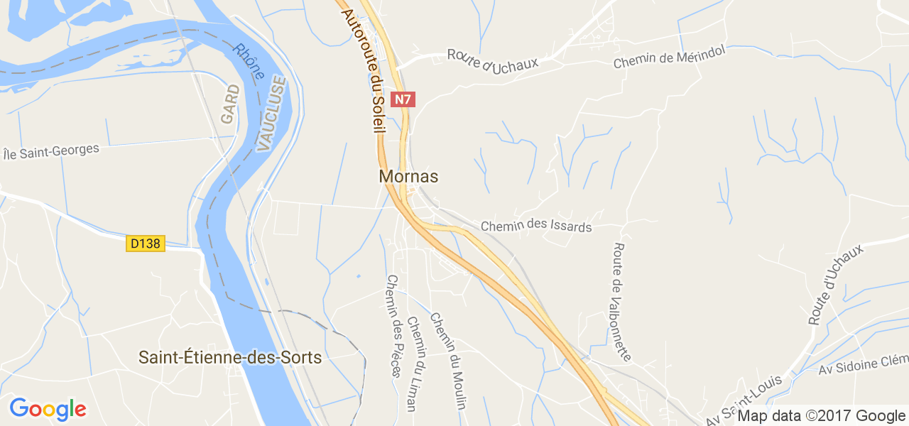 map de la ville de Mornas