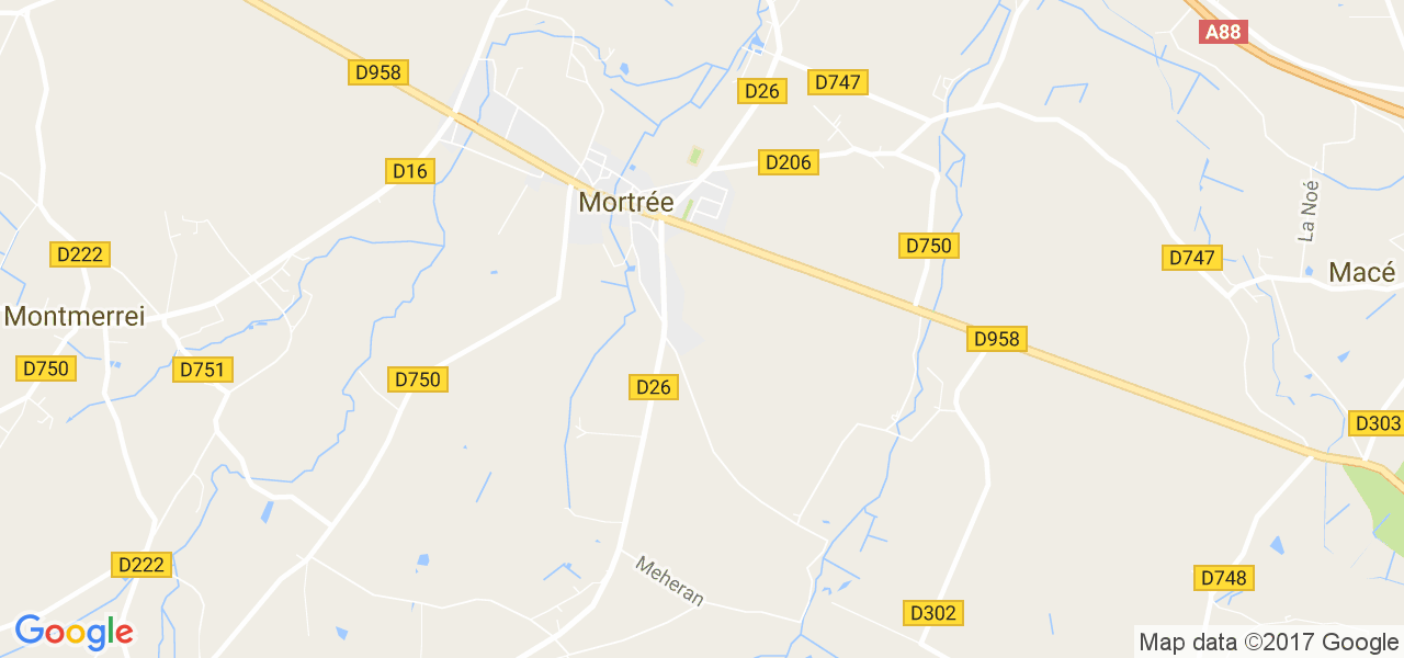 map de la ville de Mortrée