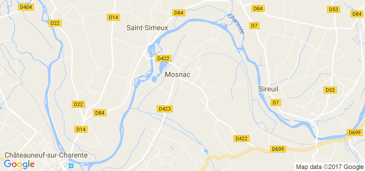 map de la ville de Mosnac