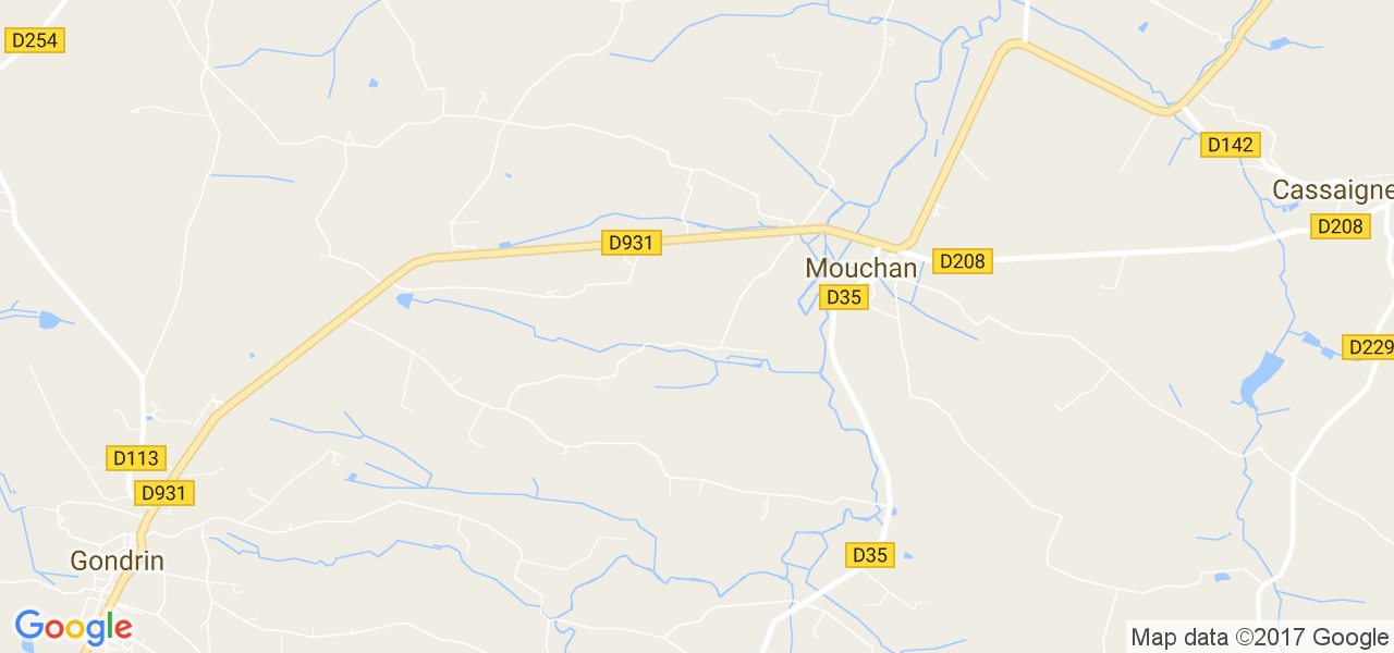 map de la ville de Mouchan