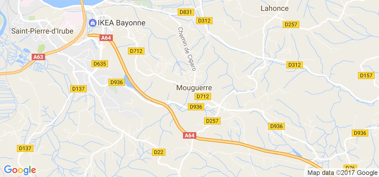 map de la ville de Mouguerre