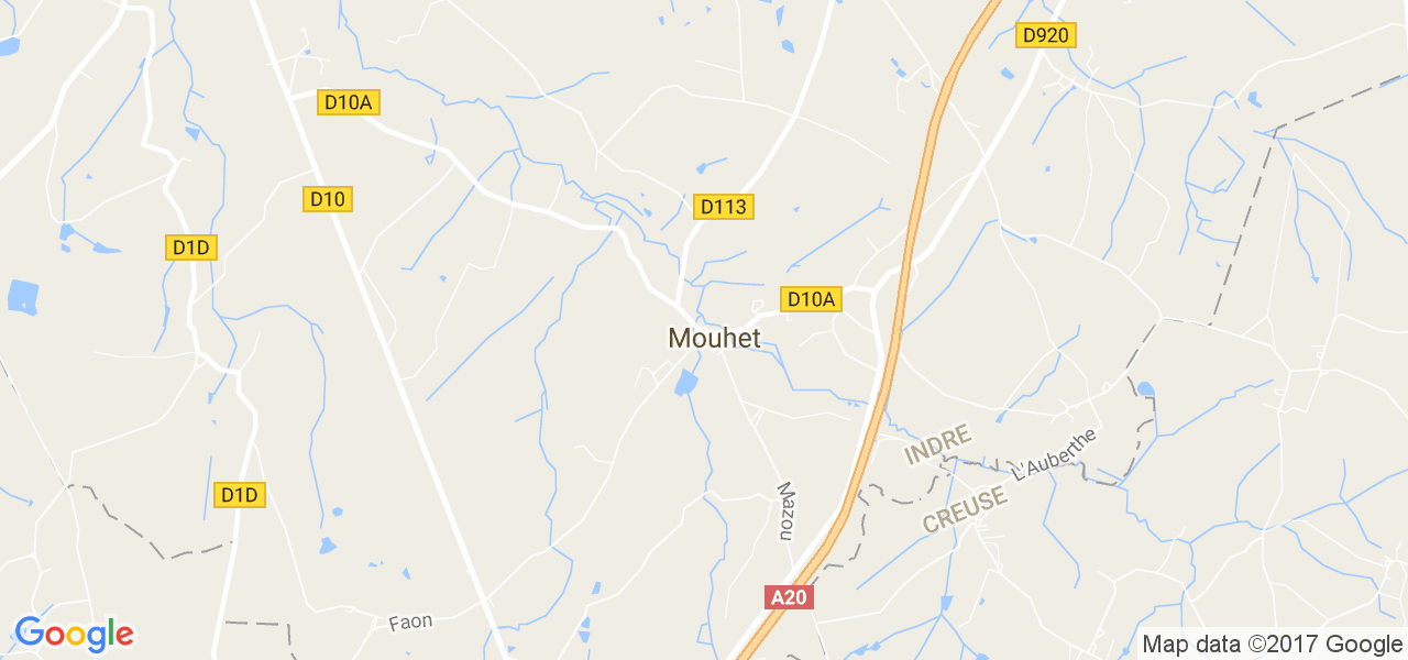 map de la ville de Mouhet