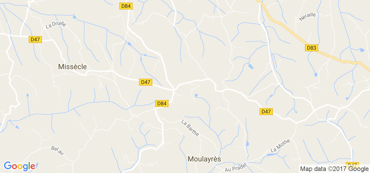 map de la ville de Moulayrès