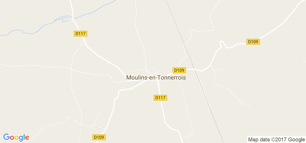 map de la ville de Moulins-en-Tonnerrois