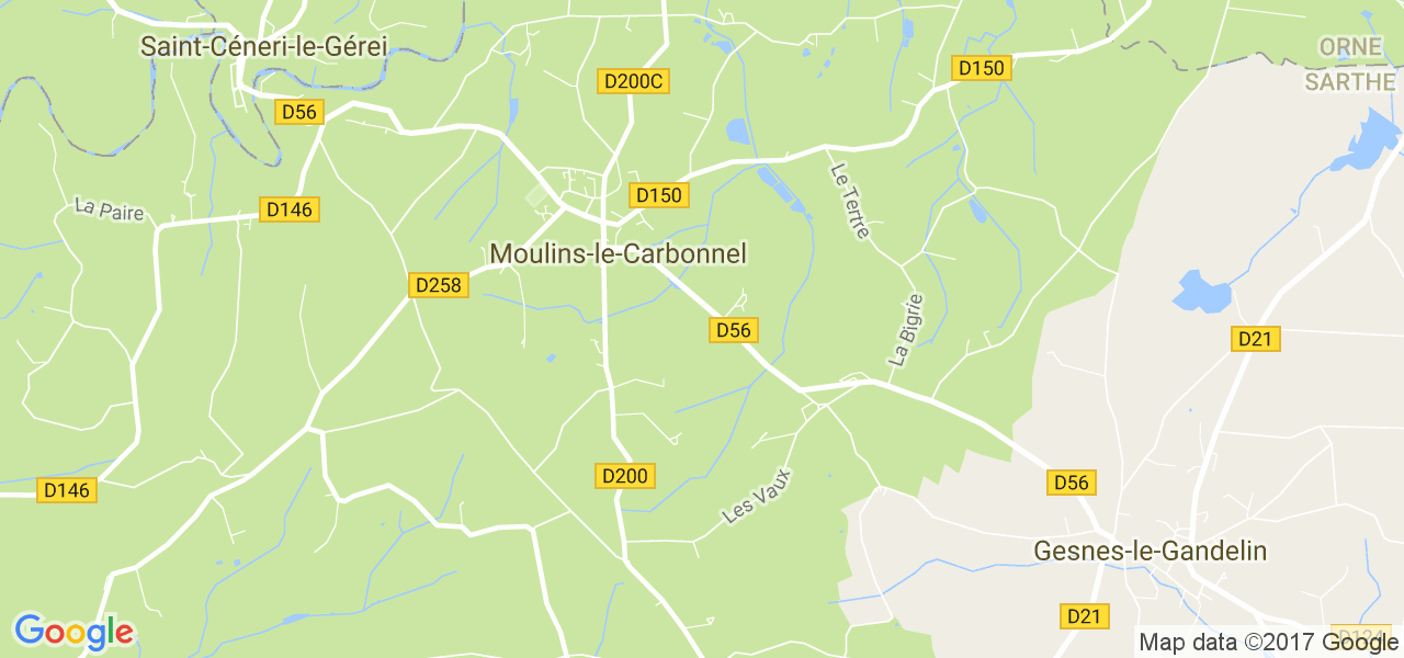 map de la ville de Moulins-le-Carbonnel