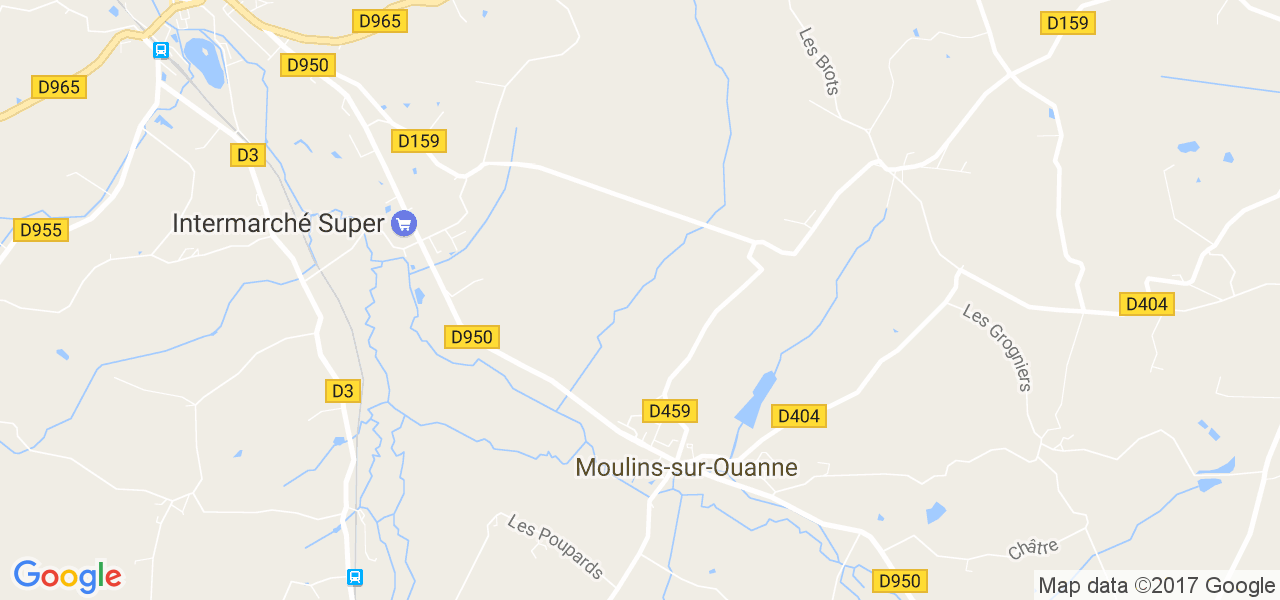 map de la ville de Moulins-sur-Ouanne