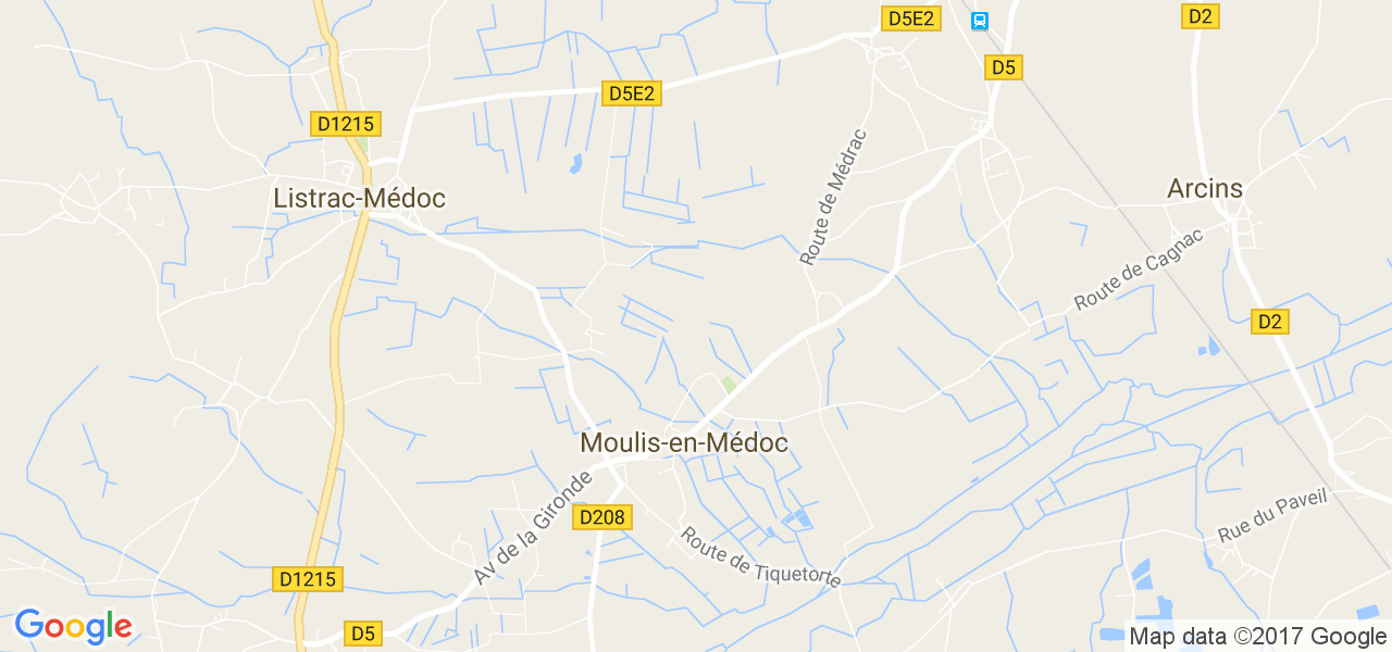 map de la ville de Moulis-en-Médoc