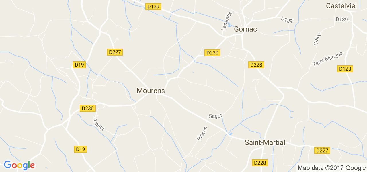 map de la ville de Mourens